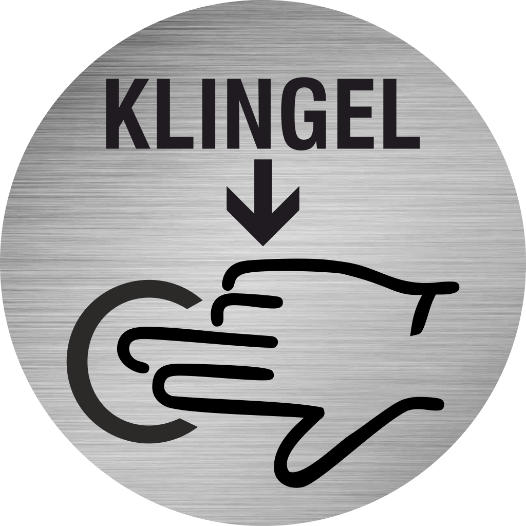 Piktogramme hier Klingeln aus Edelstahl 1