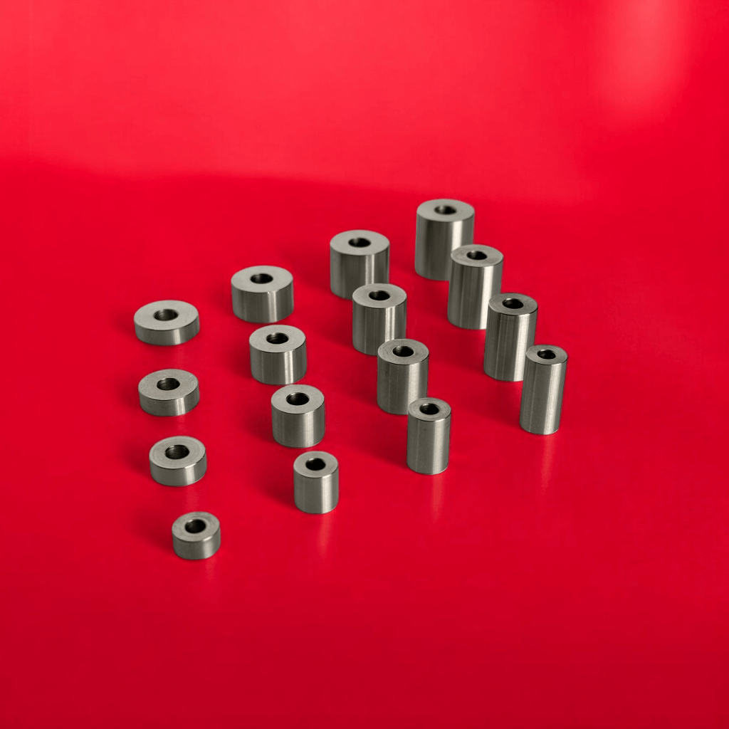 Distanzhülsen Edelstahl Basedow in 16 Größen<br>- WA: 5, 10, 15, 20 mm <br>- Ø:10, 13, 15, 18 mm<br>-  Loch-Ø: 4,1-5,2- 5,6-6,5 mm