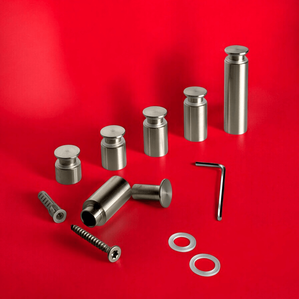 Abstandshalter Edelstahl mit Inbus in 5 Größen - Bergenhusen<br>- Ø 15 mm <br>- Plattenbohrung 11mm<br>- PS  6-8|5-10mm<br>- WA 10,15,25,50 mm <br>- Sonderbau ab 100Stck