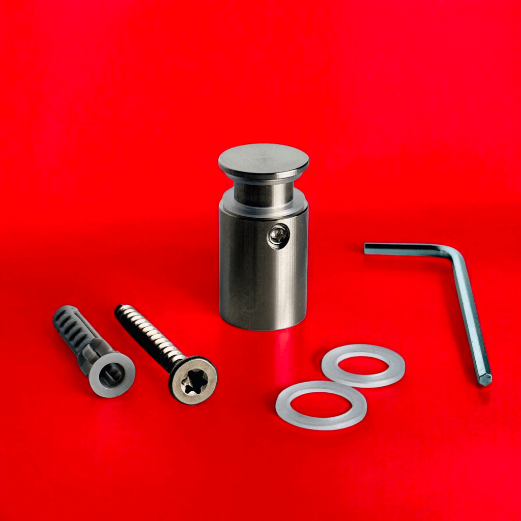 Abstandshalter Edelstahl mit Inbus in 5 Größen - Bergenhusen<br>- Ø 15 mm <br>- Plattenbohrung 11mm<br>- PS  6-8|5-10mm<br>- WA 10,15,25,50 mm <br>- Sonderbau ab 100Stck