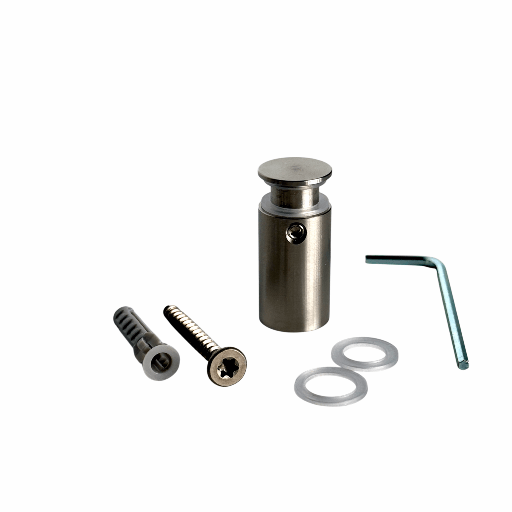 Abstandshalter Edelstahl mit Inbus in 5 Größen - Bergenhusen<br>- Ø 15 mm <br>- Plattenbohrung 11mm<br>- PS  6-8|5-10mm<br>- WA 10,15,25,50 mm <br>- Sonderbau ab 100Stck