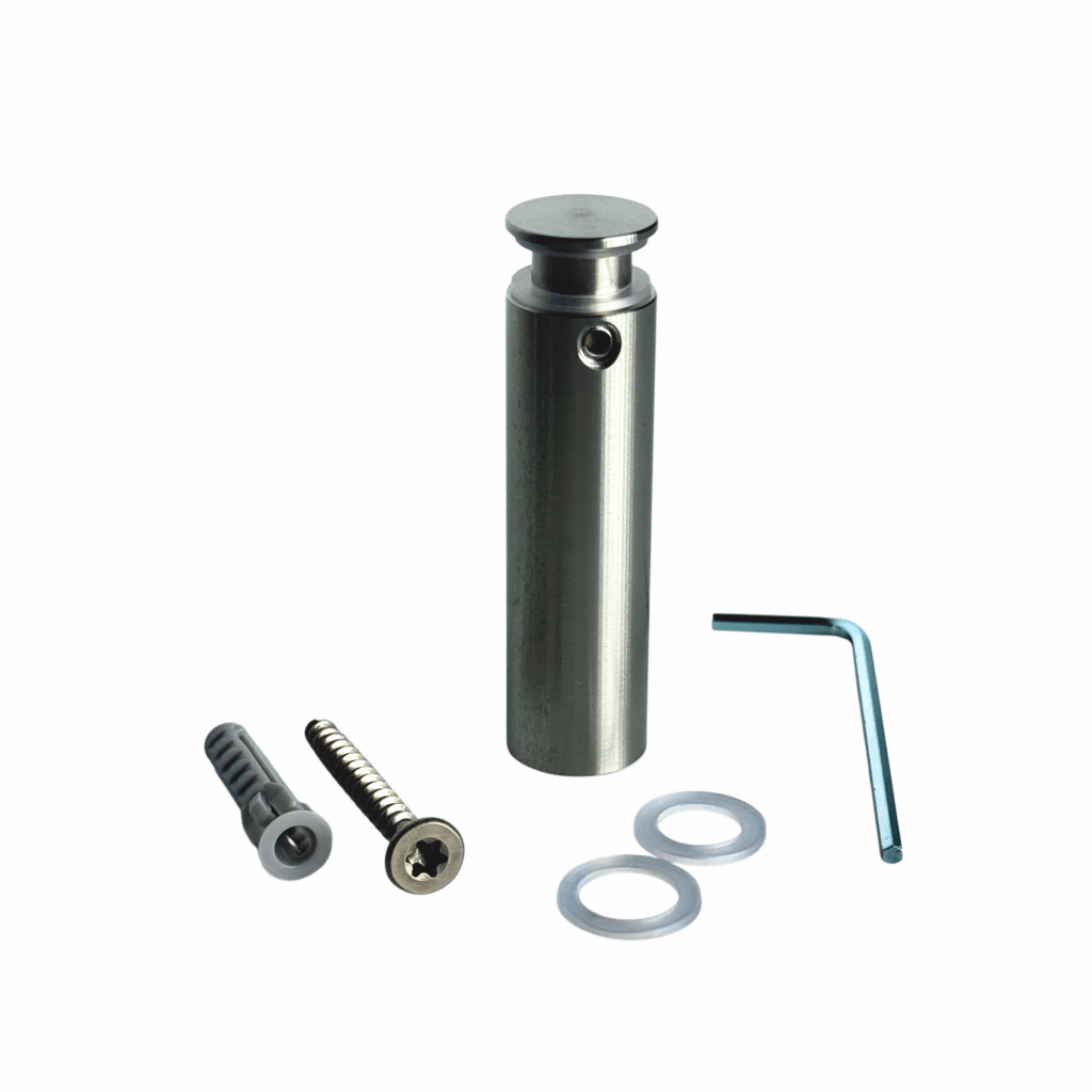 Abstandshalter Edelstahl mit Inbus in 5 Größen - Bergenhusen<br>- Ø 15 mm <br>- Plattenbohrung 11mm<br>- PS  6-8|5-10mm<br>- WA 10,15,25,50 mm <br>- Sonderbau ab 100Stck