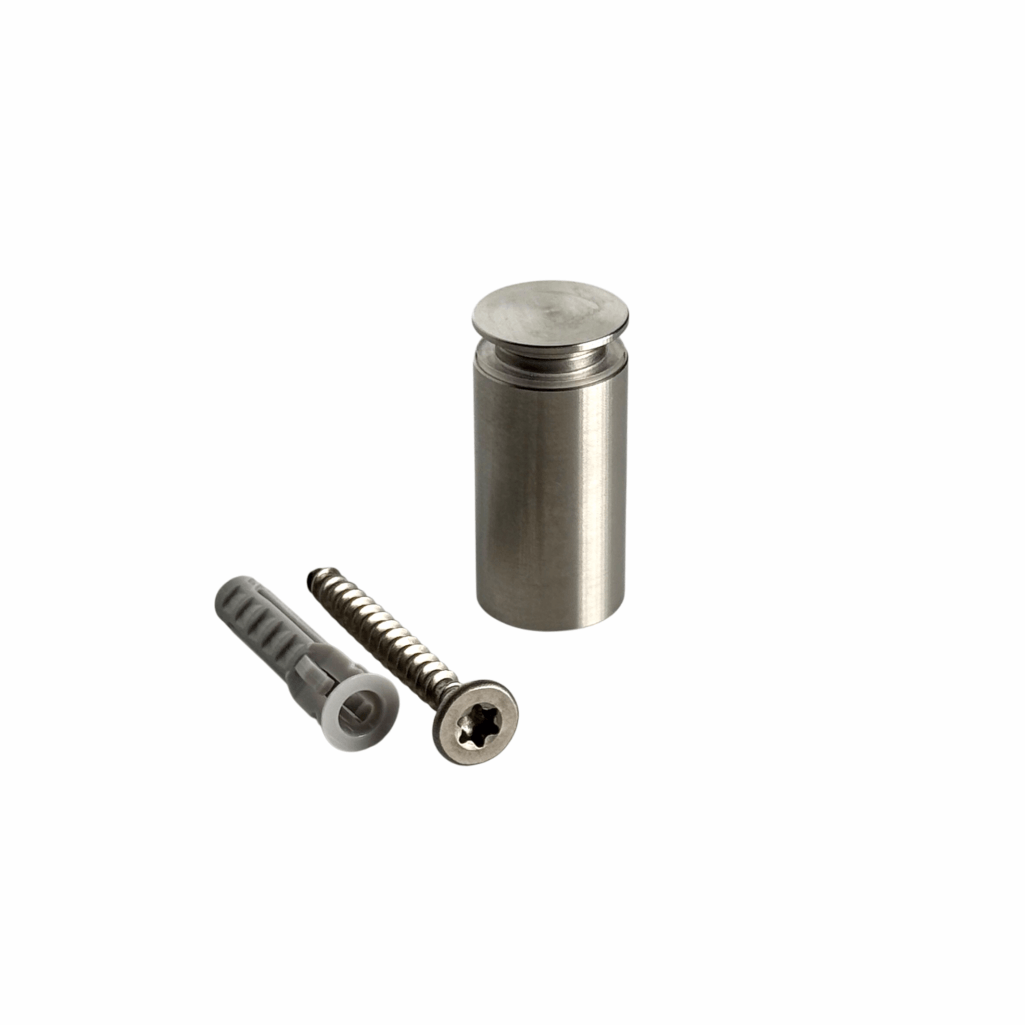 Abstandhalter Edelstahl schraubbar  in 2 Größen - List<br>- Durchmesser 14 mm <br>- Plattenbohrung 10-11 mm<br>- Plattenstärke 3-8 mm<br>- WA 13 und 25 mm <br>- Sonderbau ab 100Stck