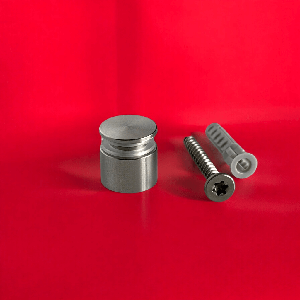 Abstandshalter Edelstahl schraubbar in 4 Größen - Pogeez<br>- Durchmesser 15 mm <br>- Plattenstärke 3-12mm <br>- Plattenbohrung 11mm<br>- WA 10, 15, 20, 25 mm <br>- Sonderbau ab 100Stck