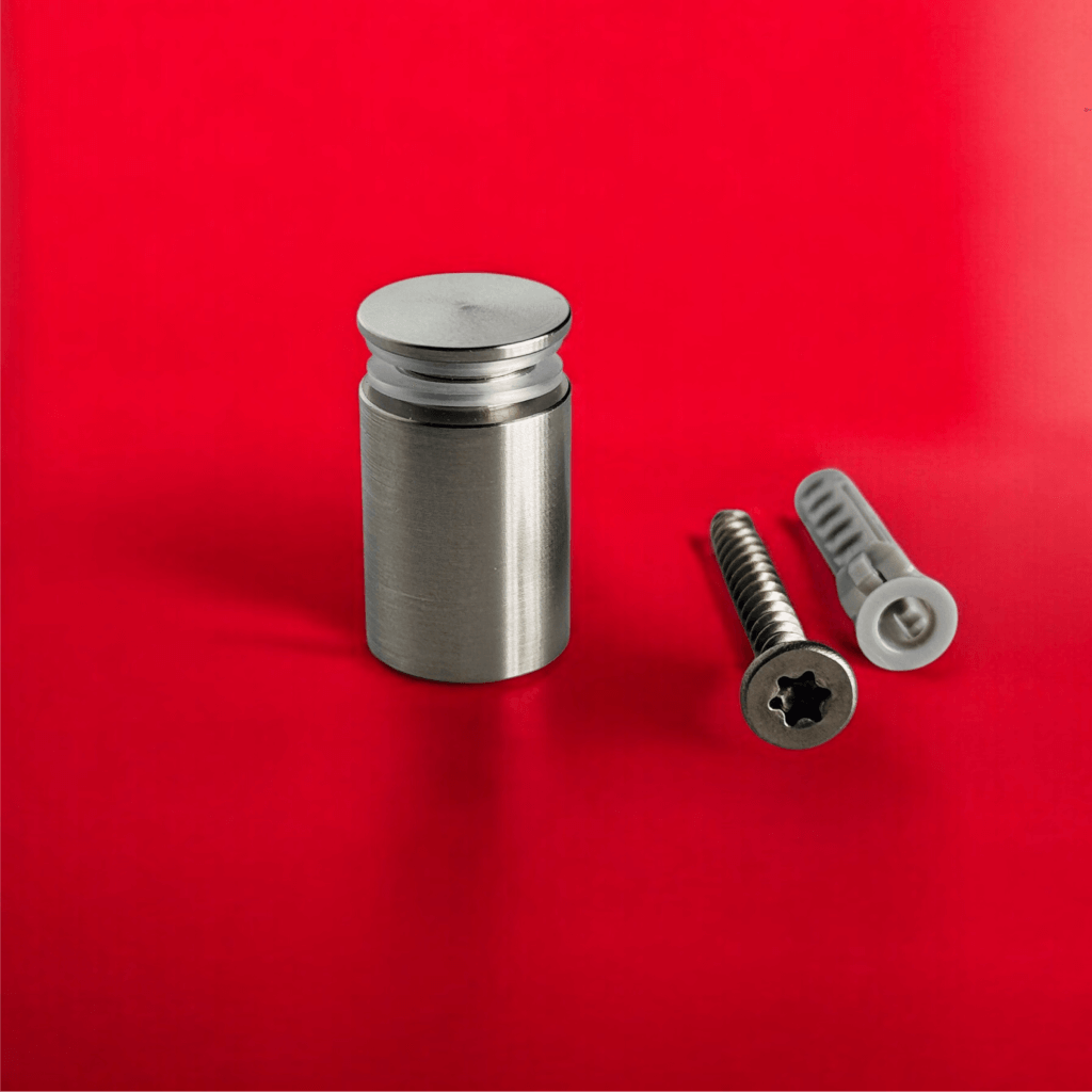 Abstandshalter Edelstahl schraubbar in 4 Größen - Pogeez<br>- Durchmesser 15 mm <br>- Plattenstärke 3-12mm <br>- Plattenbohrung 11mm<br>- WA 10, 15, 20, 25 mm <br>- Sonderbau ab 100Stck