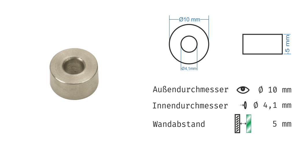Distanzhülsen Basedow aus Edelstahl 12