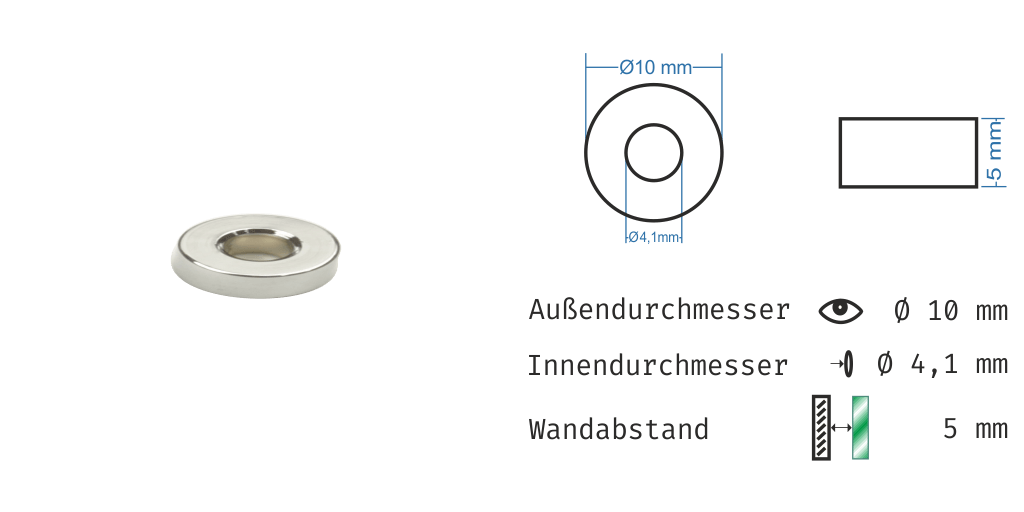 Distanzhülsen Glanz verchromt 12