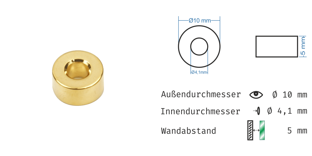 Distanzhülsen Gold glänzend 12