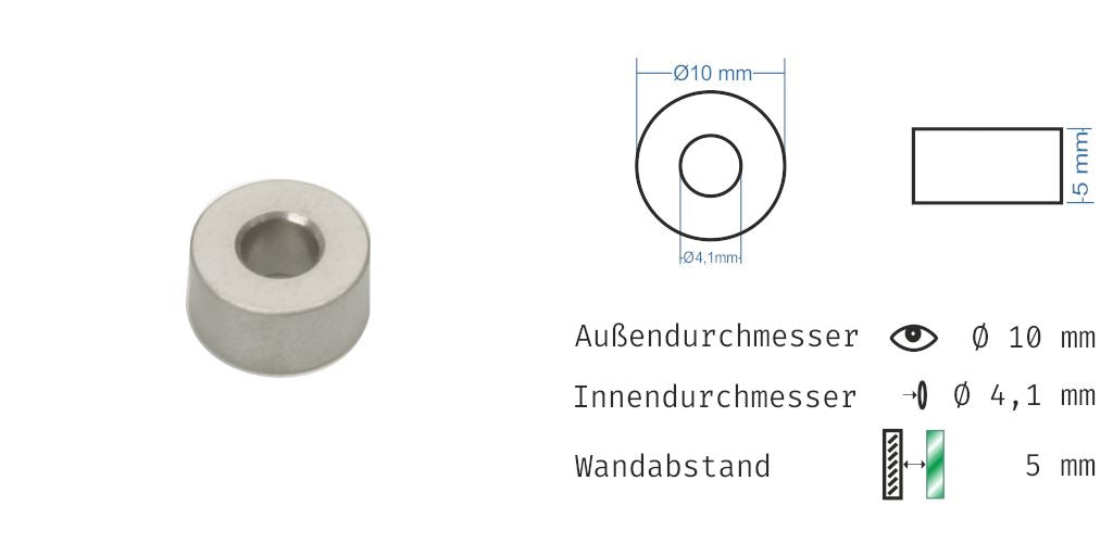 Distanzhülsen Matt verchromt 12
