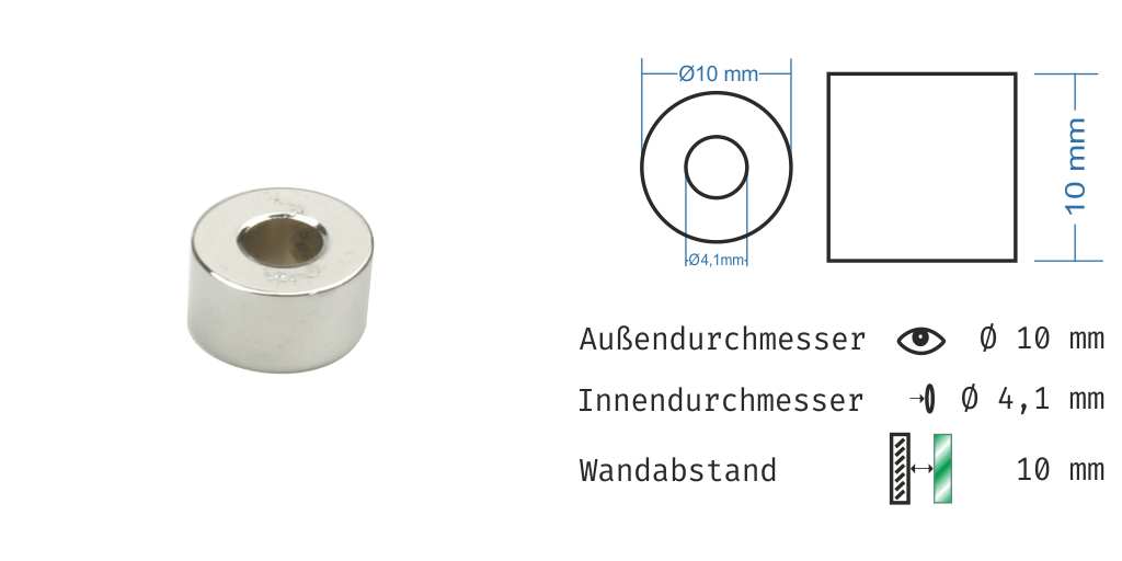 Distanzhülsen Glanz verchromt 13
