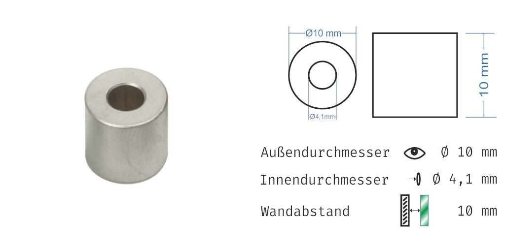 Distanzhülsen Matt verchromt 13