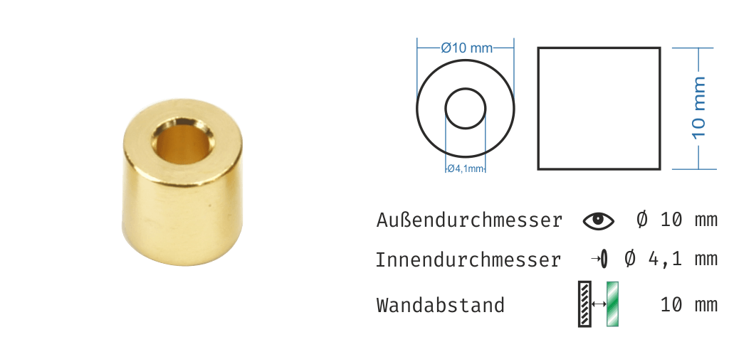 Distanzhülsen Gold glänzend 13