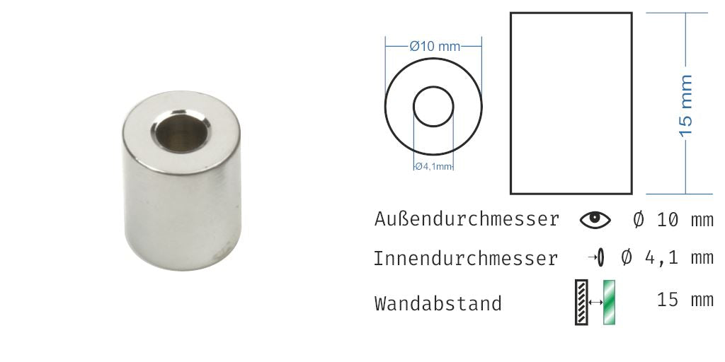 Distanzhülsen Glanz verchromt 14