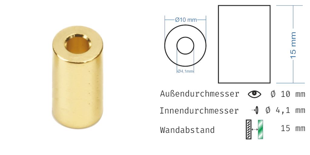 Distanzhülsen Gold glänzend 14