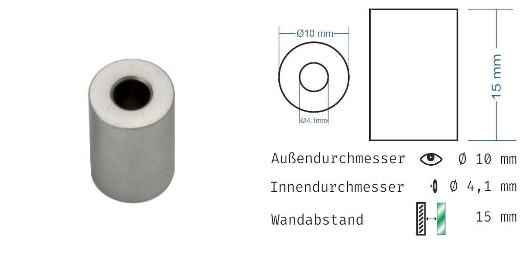 Distanzhülsen Matt verchromt 14