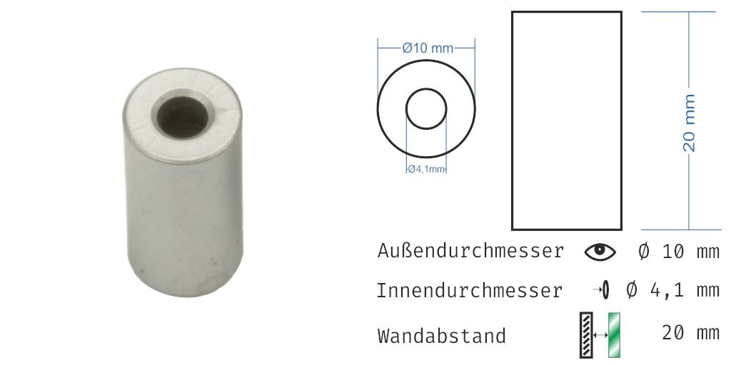 Distanzhülsen Matt verchromt 15