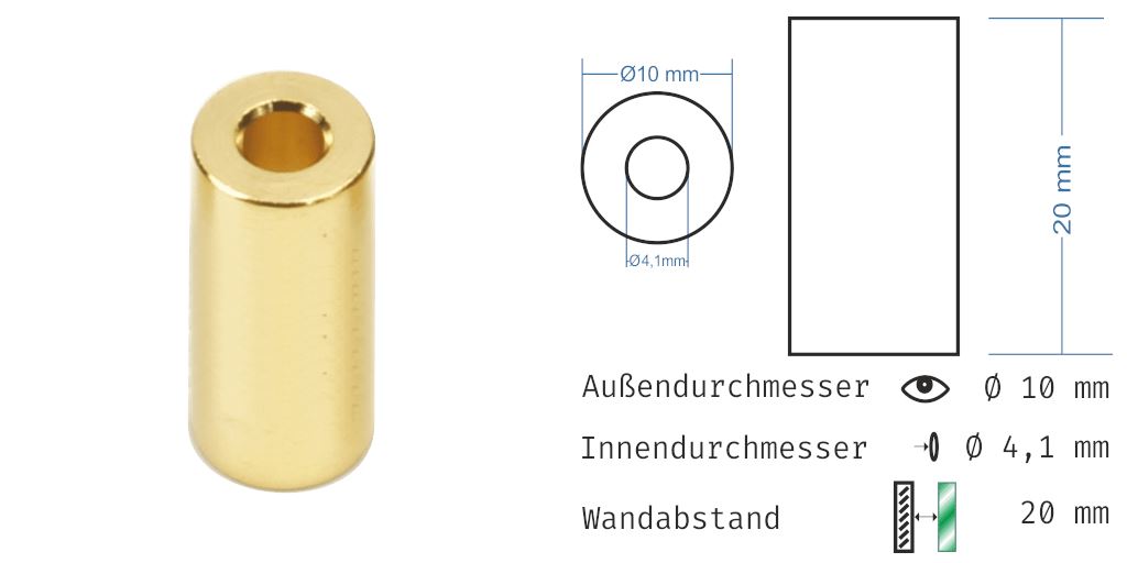 Distanzhülsen Gold glänzend 16