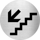 Piktogramm Treppe abwärts aus Edelstahl Piktogramm Treppe abwärts