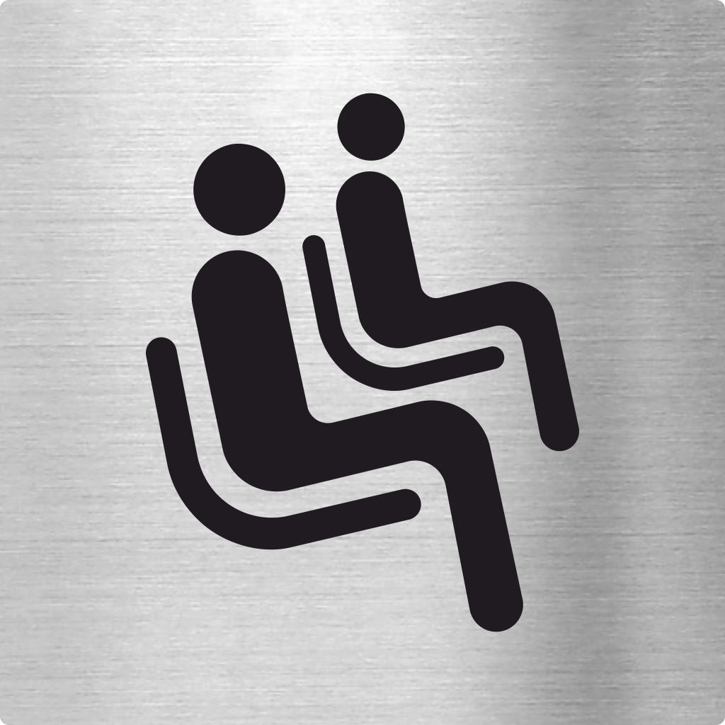 Pikto Warteraum Edelstahl Piktogramm Warteraum Pikto www.abstandshalter-online.com/ 70x70mm