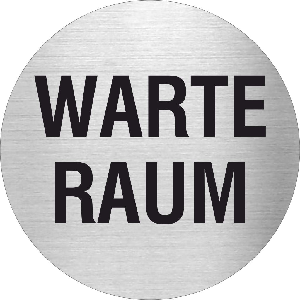 Pikto Warteraum Edelstahl Piktogramm Warteraum www.abstandshalter-online.com/ Ø60mm