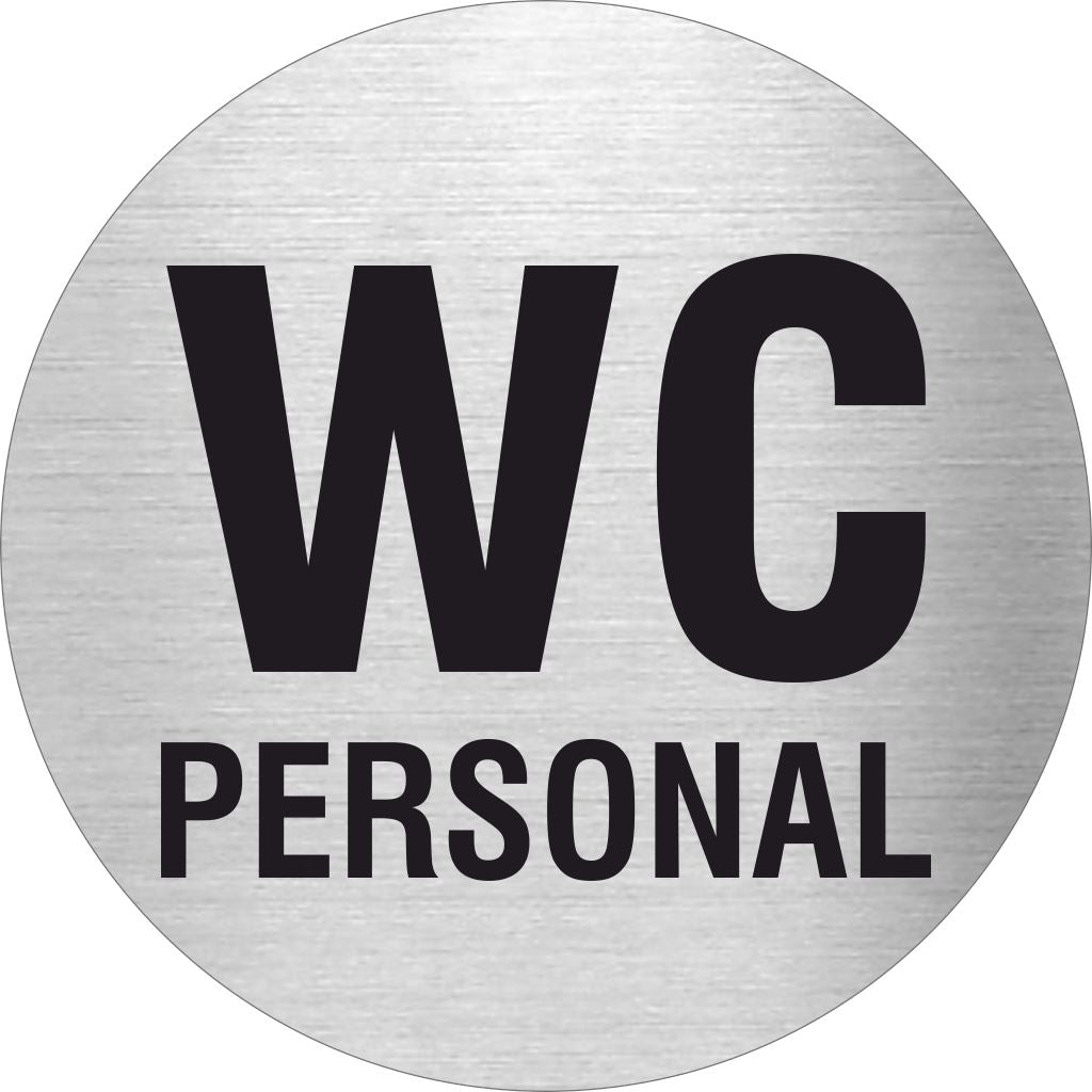 Piktogramme WC Personal Edelstahl Piktogramm WC Personal www.abstandshalter-online.com/ Ø60mm