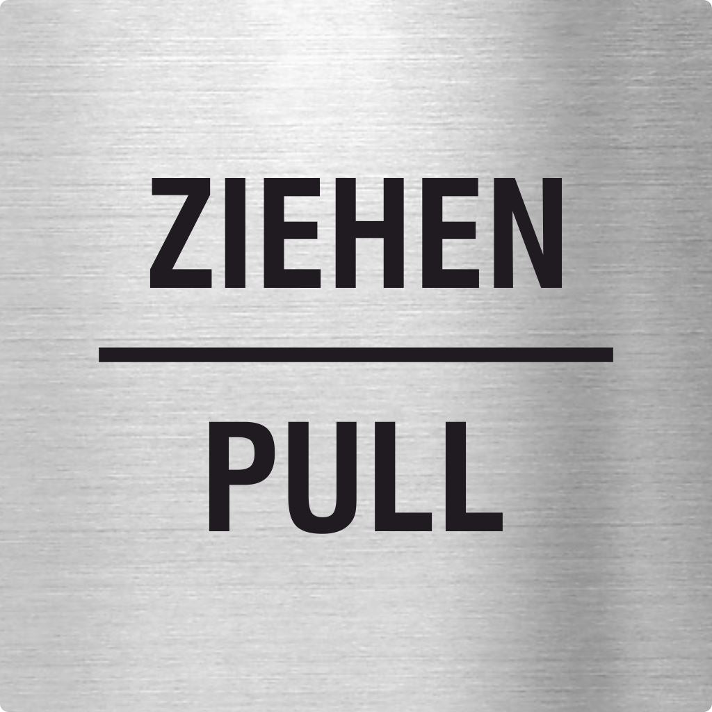 Pikto Ziehen / Pull Edelstahl Piktogramm Ziehen / Pull www.abstandshalter-online.com/ 70x70mm