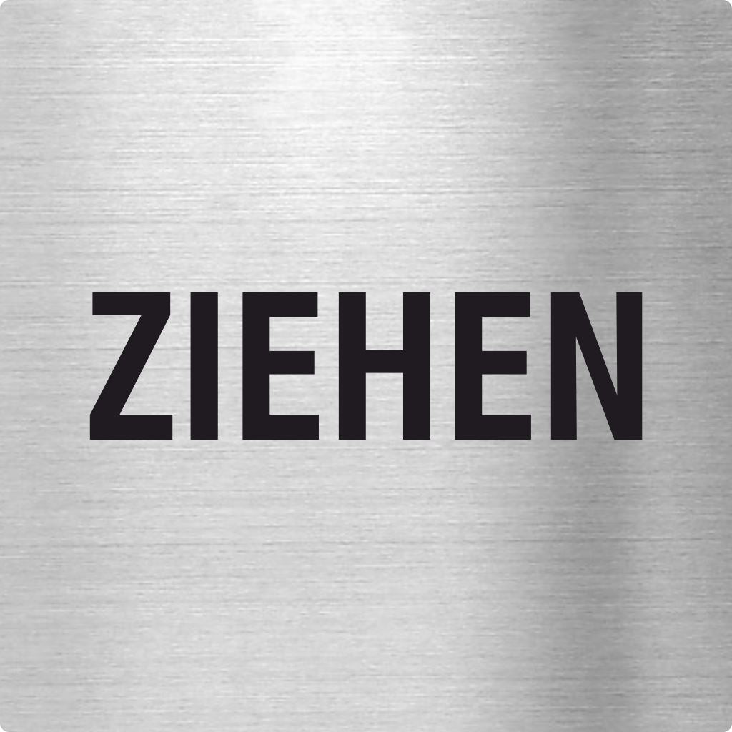 Pikto Ziehen Edelstahl Piktogramm Ziehen www.abstandshalter-online.com/ 70x70mm