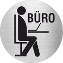 Piktogramm Büro mit Pikto aus Edelstahl Piktogramm Büro mit Pikto