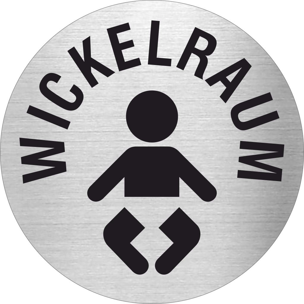 Piktogramme Wickelraum Pikto und Text Edelstahl Piktogramm Wickelraum Pikto und Text 1