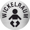 Piktogramme Wickelraum Pikto und Text Edelstahl Piktogramm Wickelraum Pikto und Text 1