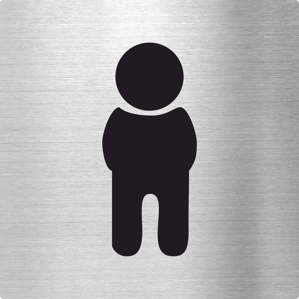 Piktogramme Edelstahl WC Jungen Piktogramm WC Junge www.abstandshalter-online.com/ 70x70mm