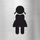 Piktogramme WC Mädchen Edelstahl Piktogramm WC Mädchen www.abstandshalter-online.com/ 70x70mm