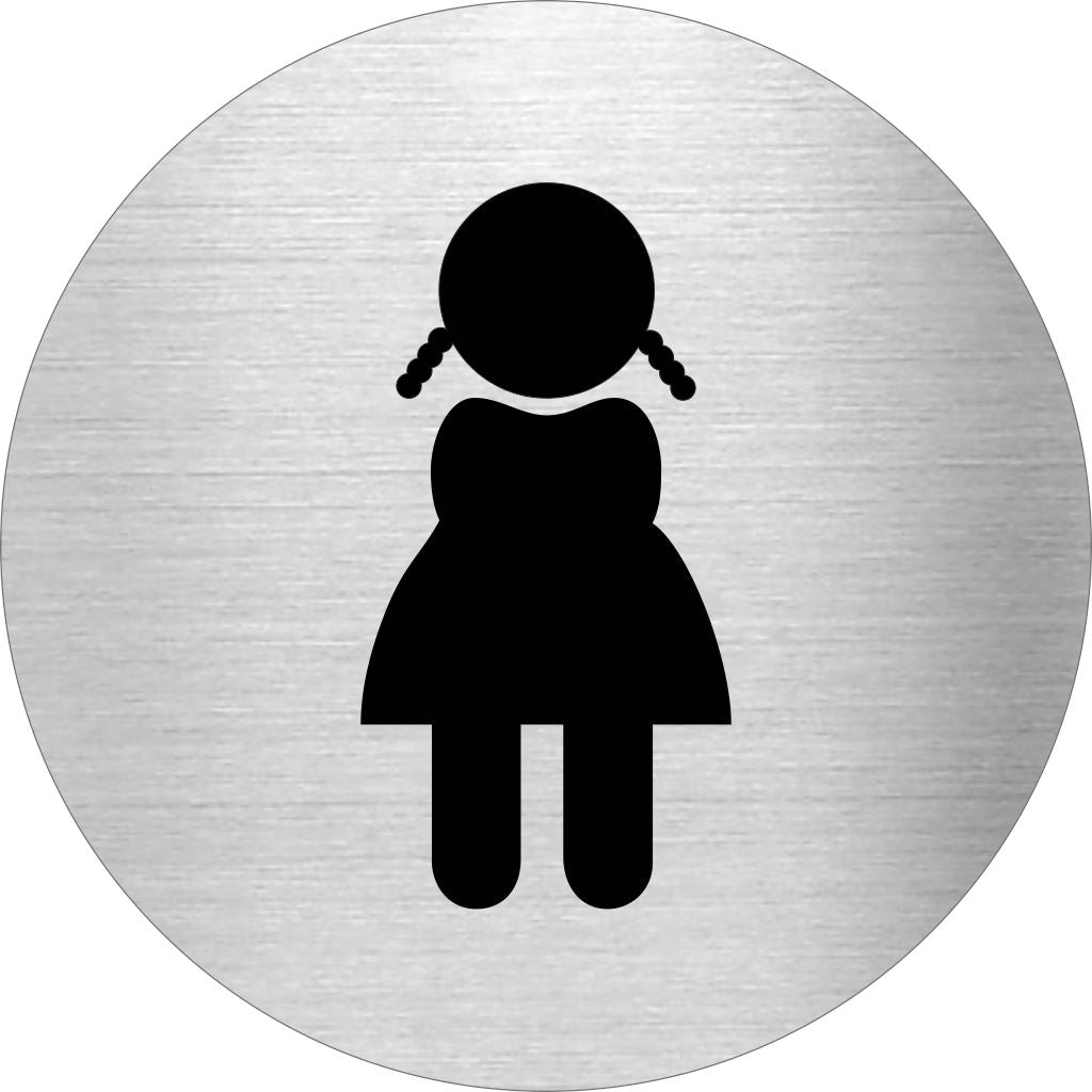 Piktogramme WC Mädchen Edelstahl 1