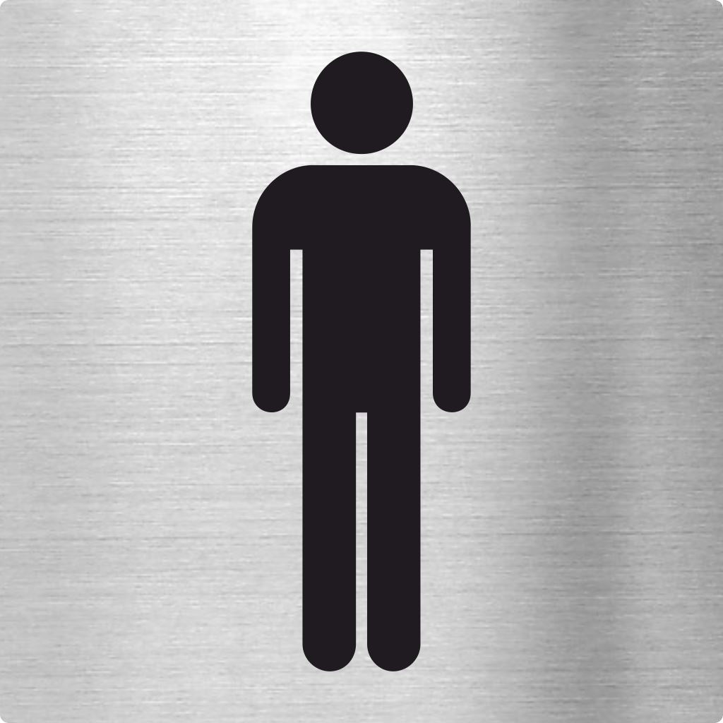 Piktogramme WC Herren Edelstahl Piktogramm WC Herren www.abstandshalter-online.com/ 70x70mm