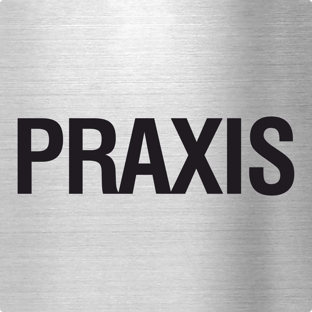 Pikto Praxis Edelstahl Piktogramm Praxis www.abstandshalter-online.com/ 70x70mm