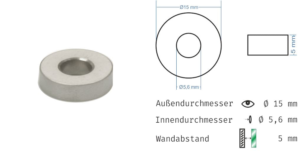 Distanzhülsen Matt verchromt 16