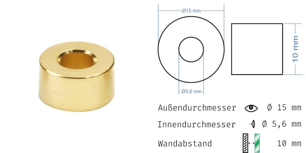 Distanzhülsen Gold glänzend 18