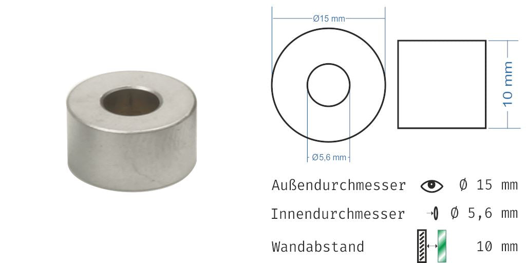 Distanzhülsen Matt verchromt 17