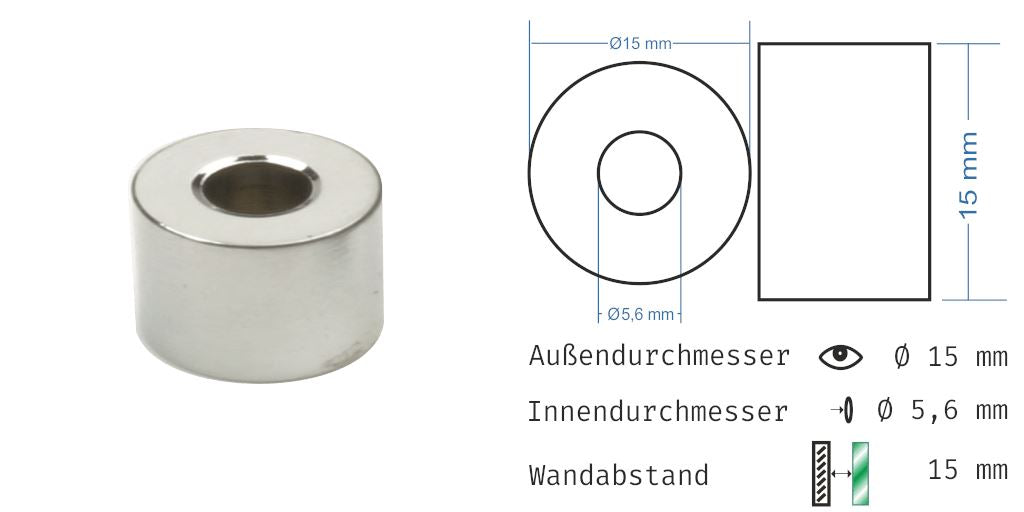 Distanzhülsen Glanz verchromt 18