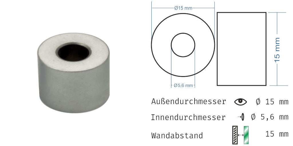 Distanzhülsen Matt verchromt 18