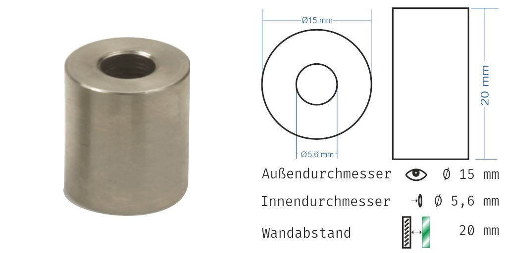 Distanzhülsen Basedow aus Edelstahl 1784