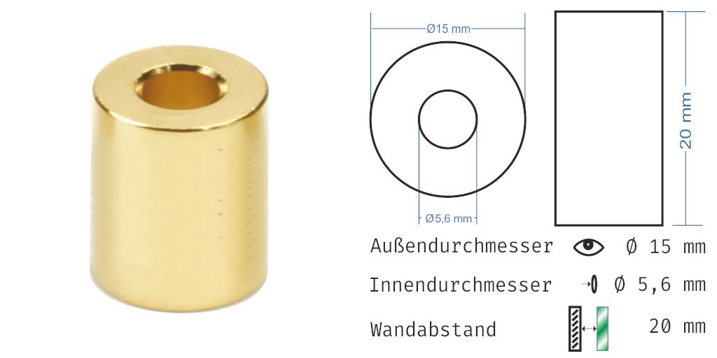 Distanzhülsen Gold glänzend 19