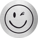 Piktogramm Smily zwinker aus Edelstahl Piktogramm Smily zwinker