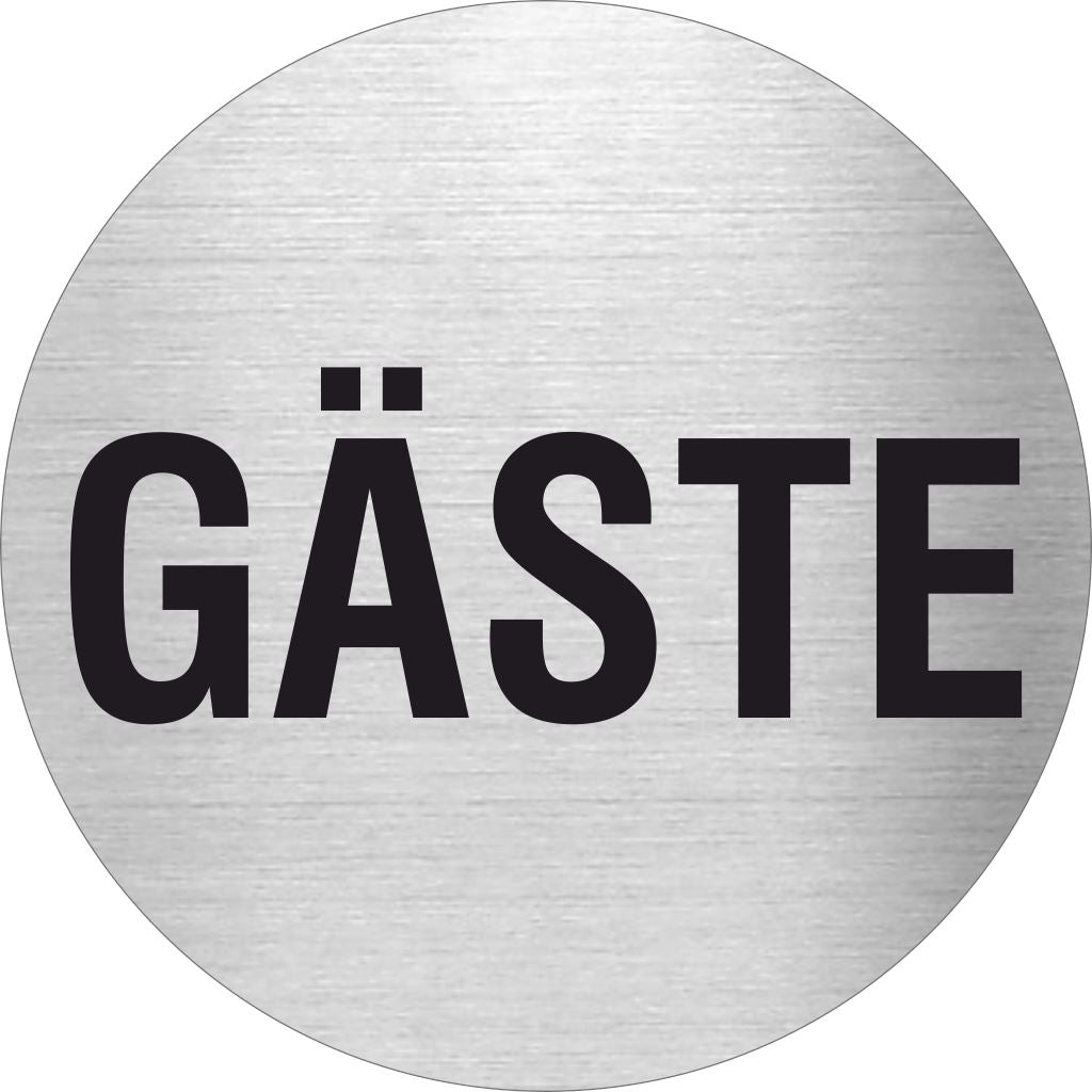 Piktogramm Gäste aus Edelstahl Piktogramm Gäste www.abstandshalter-online.com/ Ø60mm 