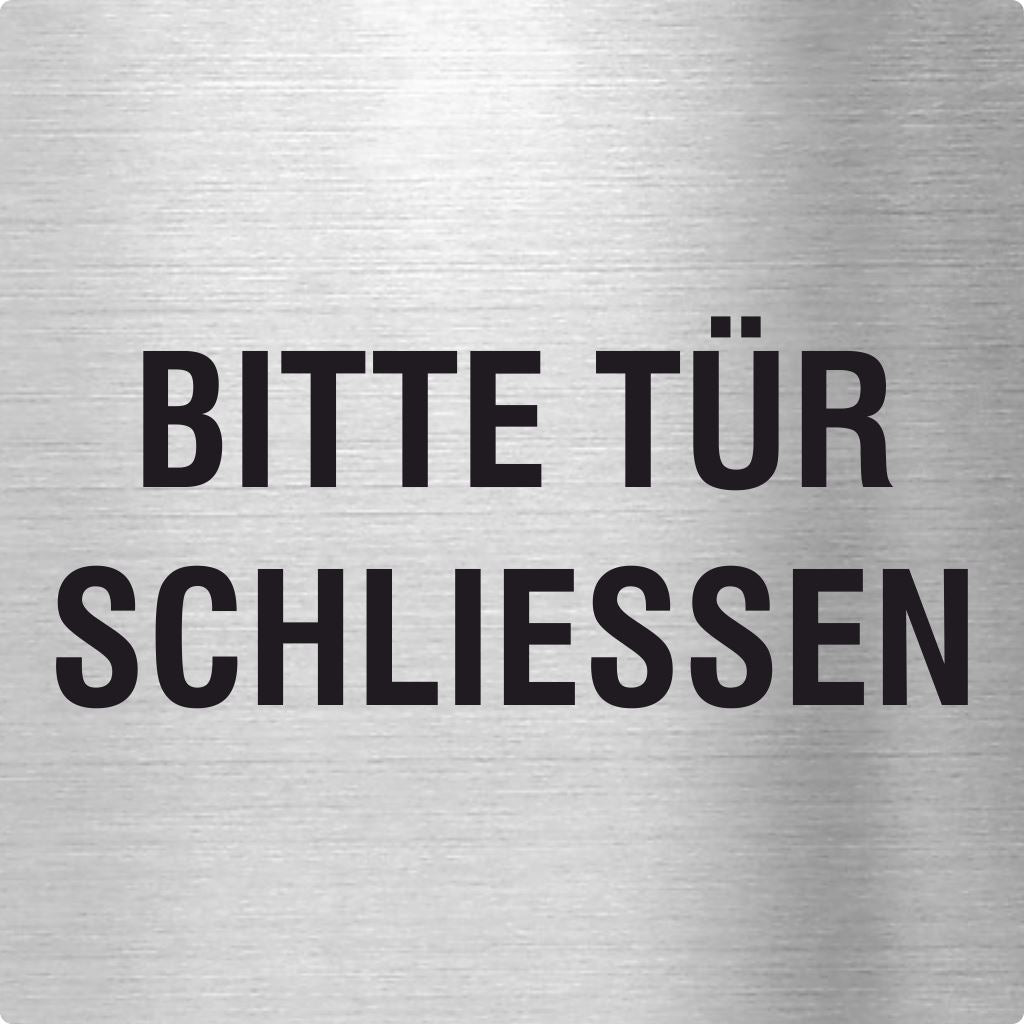 Piktogramm Bitte Tür schließen aus Edelstahl Piktogramm Bitte Tür schließen
