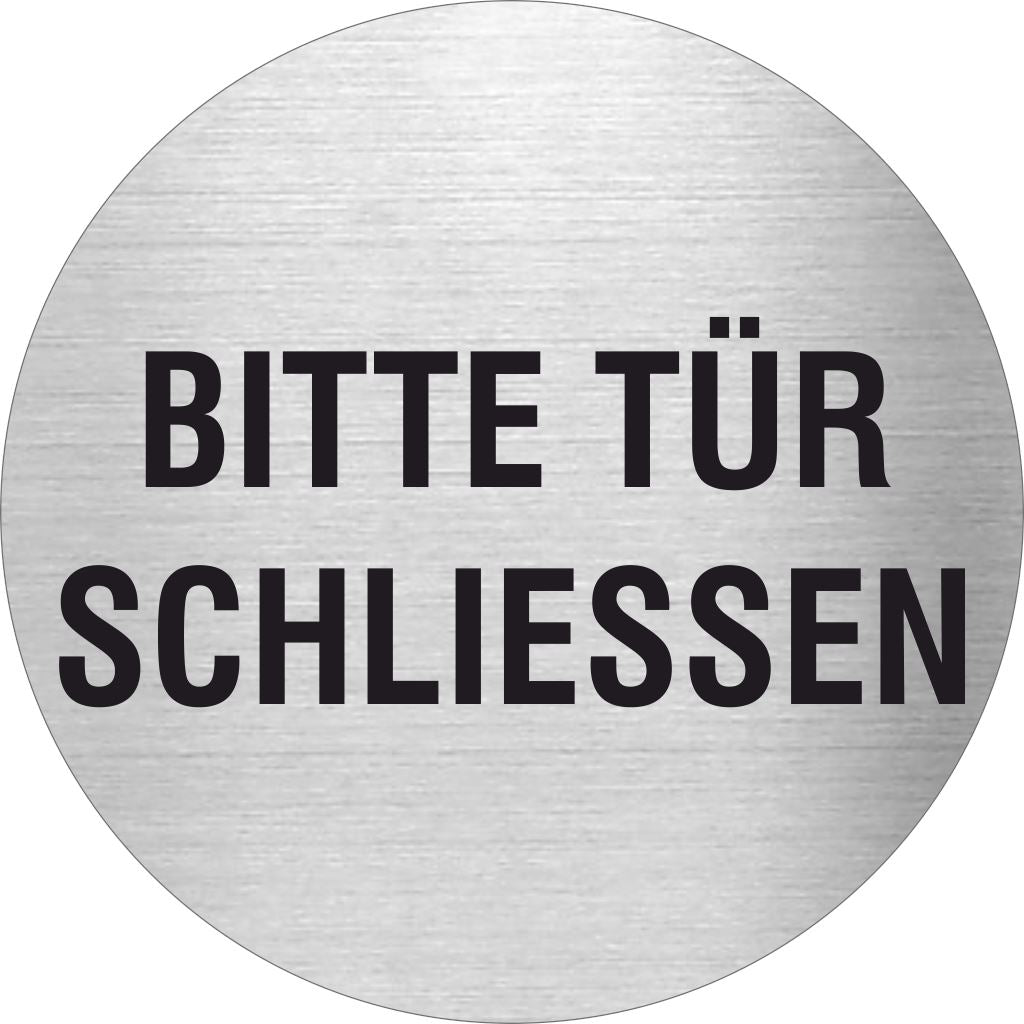 Piktogramm Bitte Tür schließen aus Edelstahl Piktogramm Bitte Tür schließen
