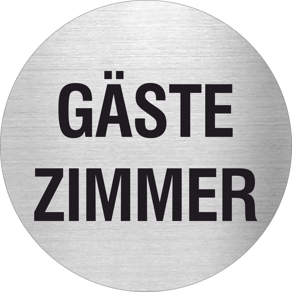Pikto Gästezimmer Edelstahl Piktogramm Gästezimmer www.abstandshalter-online.com/ Ø60mm