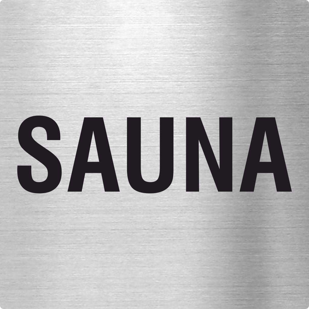 Piktogramm Sauna aus Edelstahl Piktogramm Sauna www.abstandshalter-online.com/ 70x70mm