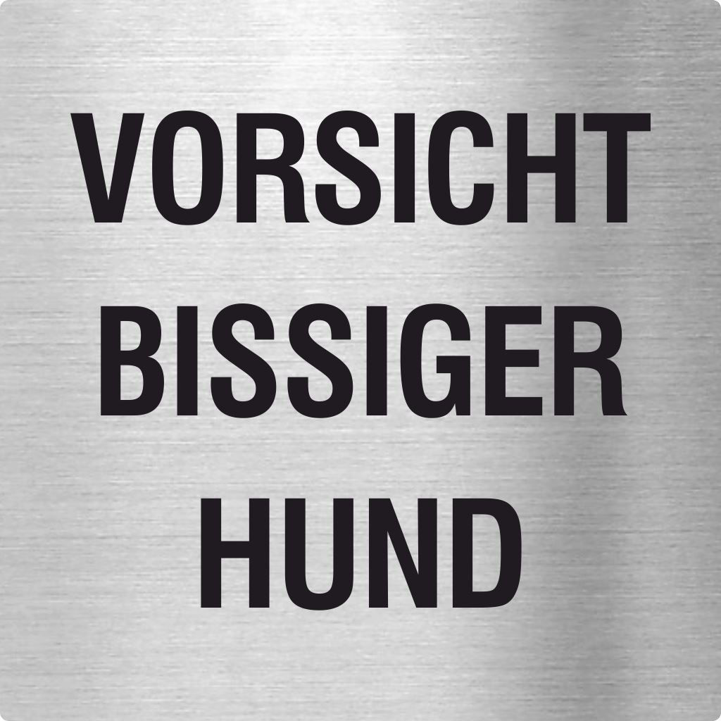 Piktogramm Vorsicht bissiger Hund aus Edelstahl Piktogramm Vorsicht bissiger Hund