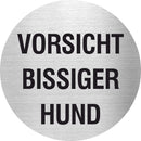 Piktogramm Vorsicht bissiger Hund aus Edelstahl Piktogramm Vorsicht bissiger Hund